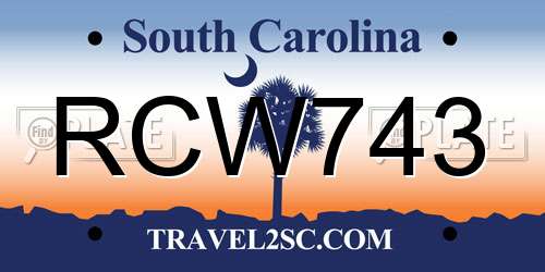 RCW743 South Carolina License Plate