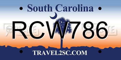 RCW786 South Carolina License Plate