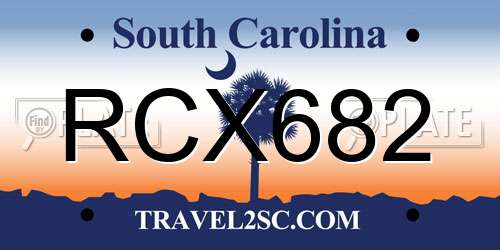 RCX682 South Carolina License Plate