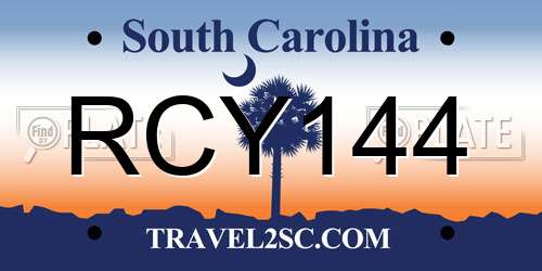 RCY144 South Carolina License Plate