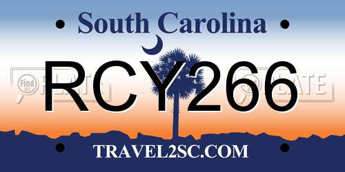 RCY266 South Carolina License Plate
