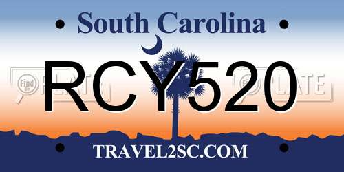 RCY520 South Carolina License Plate