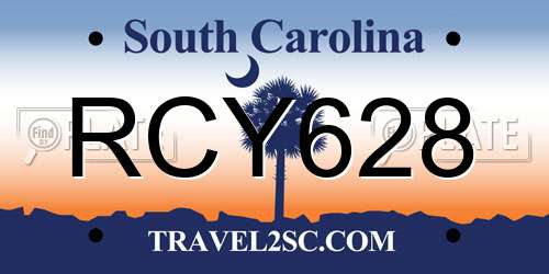 RCY628 South Carolina License Plate
