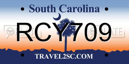 RCY709 South Carolina License Plate