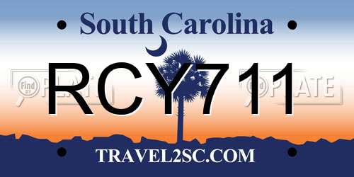 RCY711 South Carolina License Plate