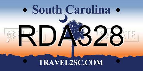 RDA328 South Carolina License Plate