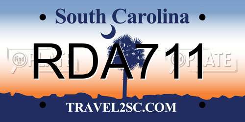 RDA711 South Carolina License Plate