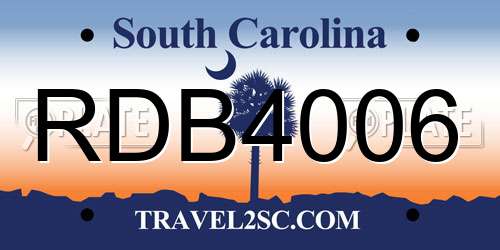 RDB4006 South Carolina License Plate