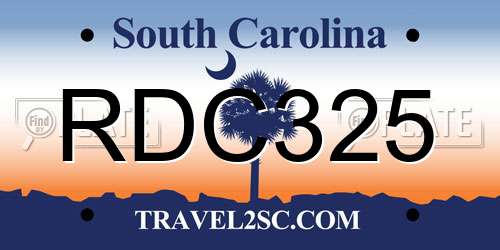 RDC325 South Carolina License Plate