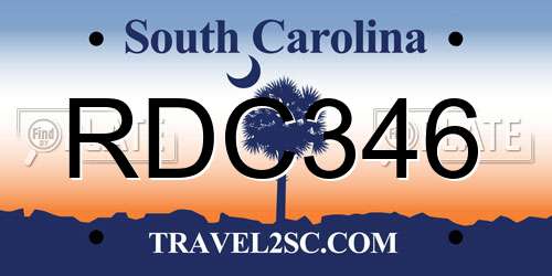 RDC346 South Carolina License Plate