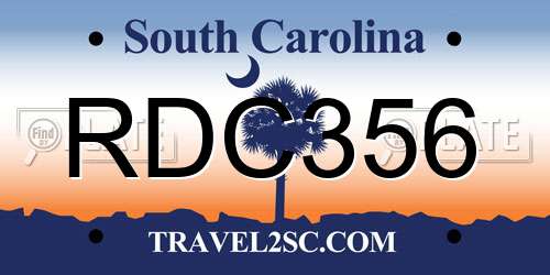 RDC356 South Carolina License Plate