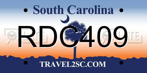 RDC409 South Carolina License Plate