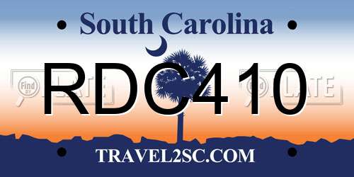 RDC410 South Carolina License Plate