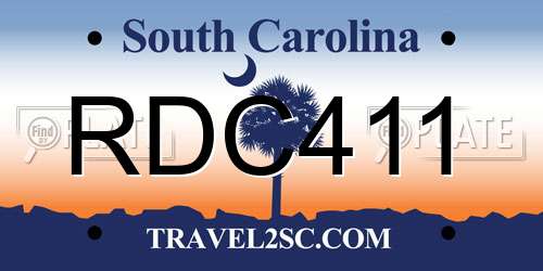 RDC411 South Carolina License Plate