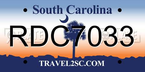 RDC7033 South Carolina License Plate