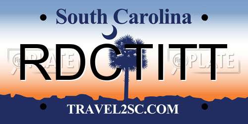 RDCTITT South Carolina License Plate
