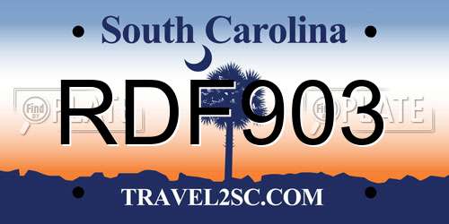 RDF903 South Carolina License Plate
