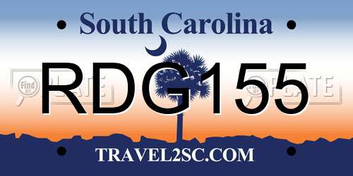 RDG155 South Carolina License Plate