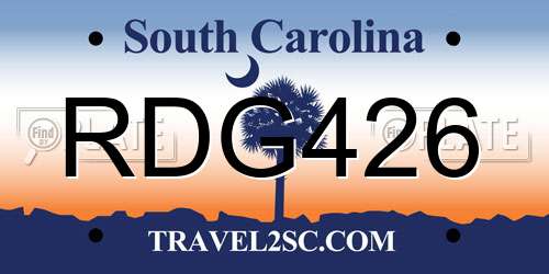 RDG426 South Carolina License Plate