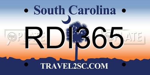 RDI365 South Carolina License Plate