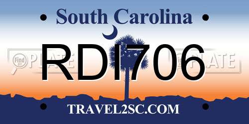 RDI706 South Carolina License Plate