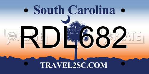 RDL682 South Carolina License Plate