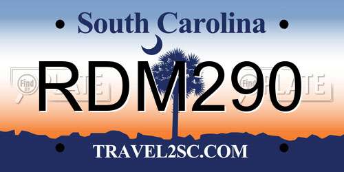 RDM290 South Carolina License Plate