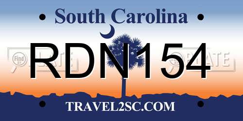 RDN154 South Carolina License Plate