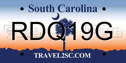 RDQ19G South Carolina License Plate