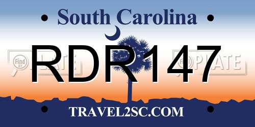 RDR147 South Carolina License Plate