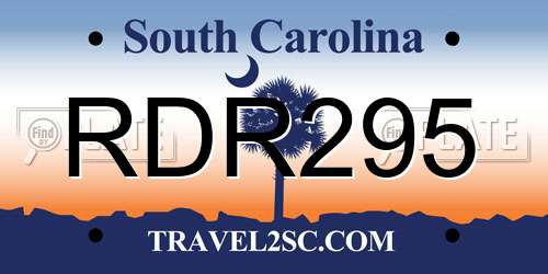 RDR295 South Carolina License Plate