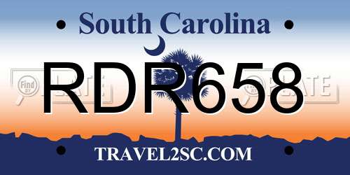 RDR658 South Carolina License Plate