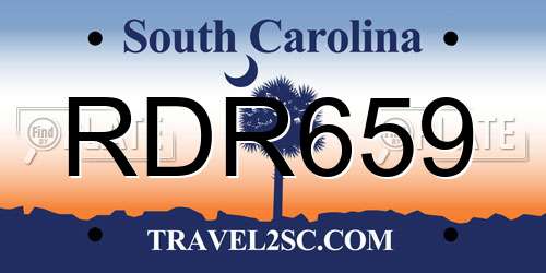 RDR659 South Carolina License Plate