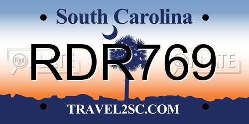 RDR769 South Carolina License Plate