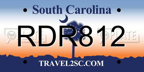 RDR812 South Carolina License Plate