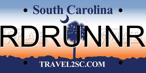 RDRUNNR South Carolina License Plate