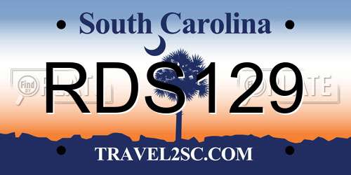 RDS129 South Carolina License Plate