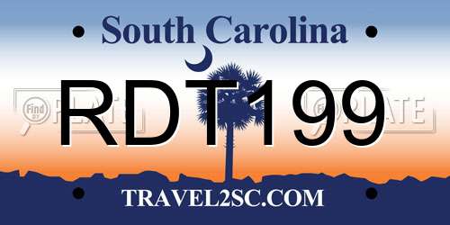 RDT199 South Carolina License Plate