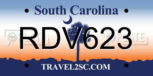 RDV623 South Carolina License Plate