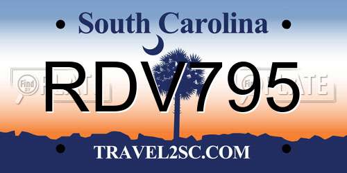 RDV795 South Carolina License Plate