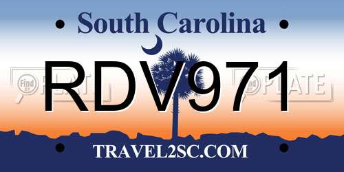 RDV971 South Carolina License Plate