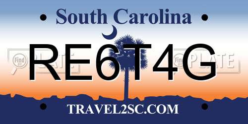 RE6T4G South Carolina License Plate