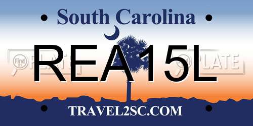 REA15L South Carolina License Plate