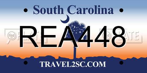 REA448 South Carolina License Plate