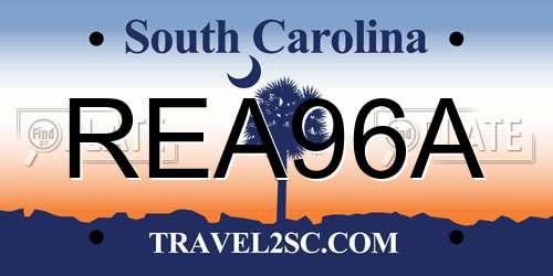 REA96A South Carolina License Plate