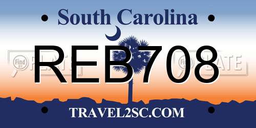 REB708 South Carolina License Plate