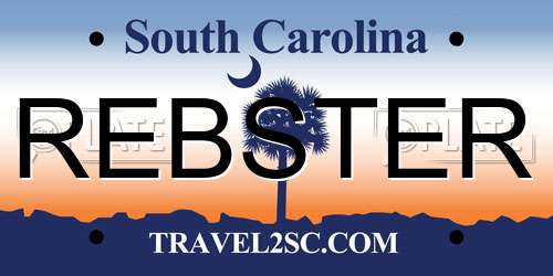 REBSTER South Carolina License Plate