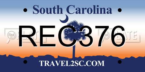 REC376 South Carolina License Plate