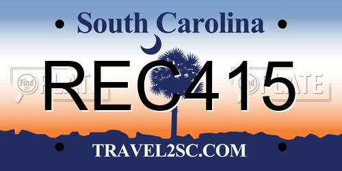 REC415 South Carolina License Plate