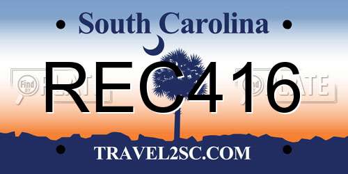 REC416 South Carolina License Plate